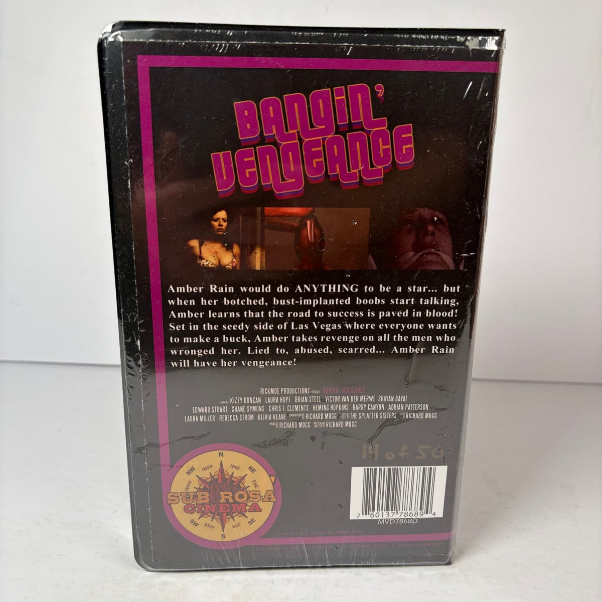 Bangin' Vengeance Limited Release VHS Tape /50 Shot on Video Sub Rosa Horror