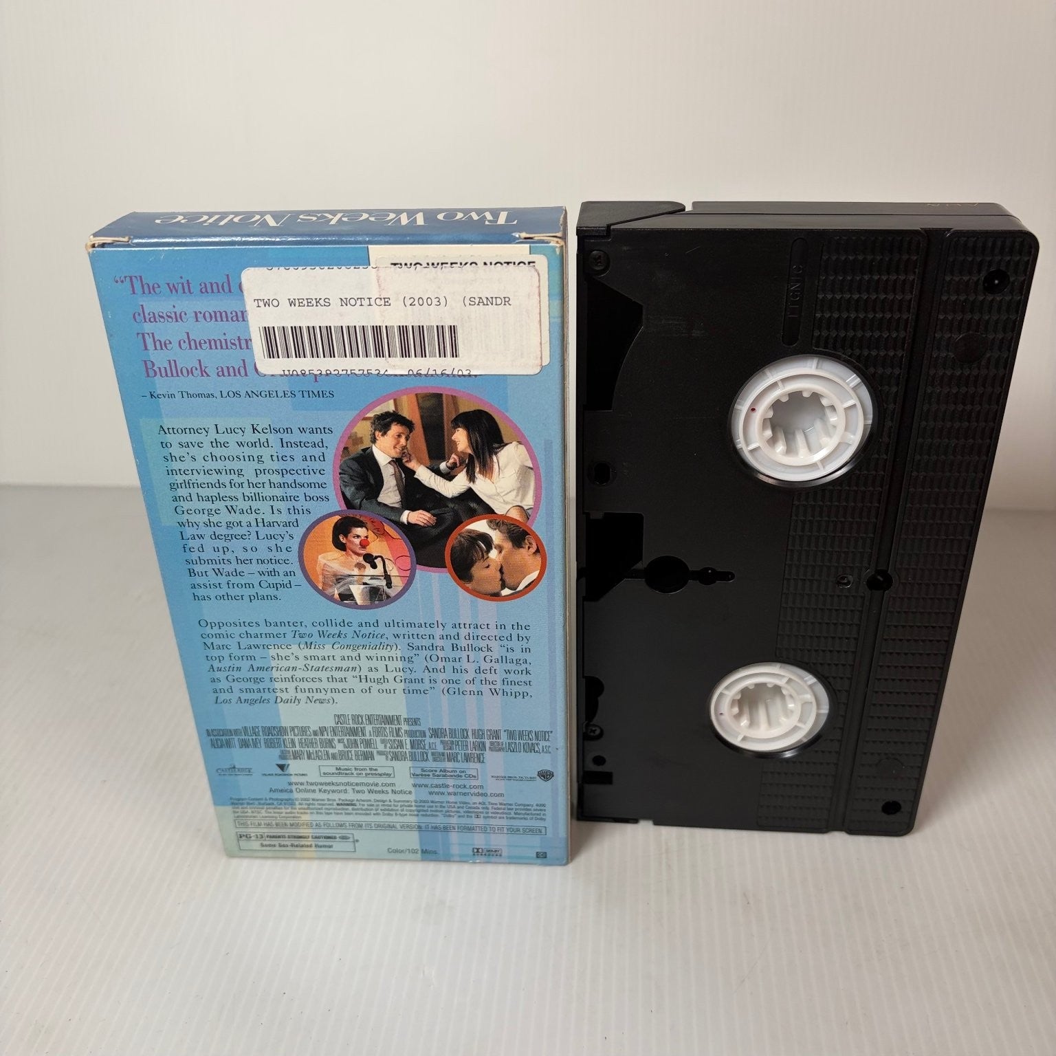 Two Weeks Notice VHS 2003 Romantic Comedy Bullock Grant Warner Bros. Original