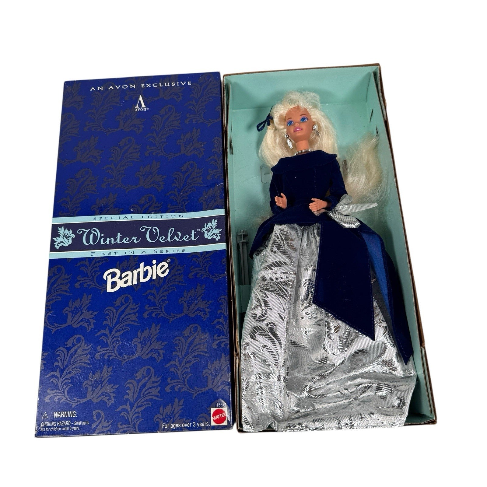 WINTER VELVET Barbie Doll Blonde Avon Special Edition Mattel 1995