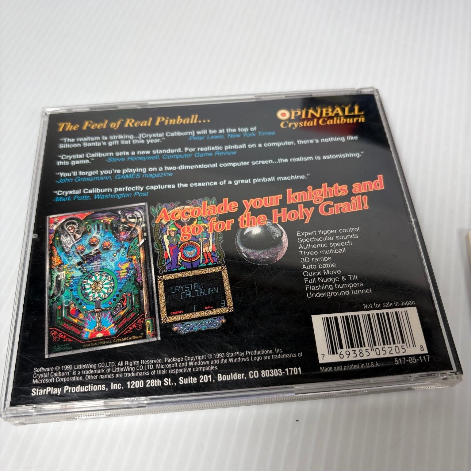 Solid State Pinball Crystal Caliburn Big Box PC CD-ROM Windows Macintosh Game