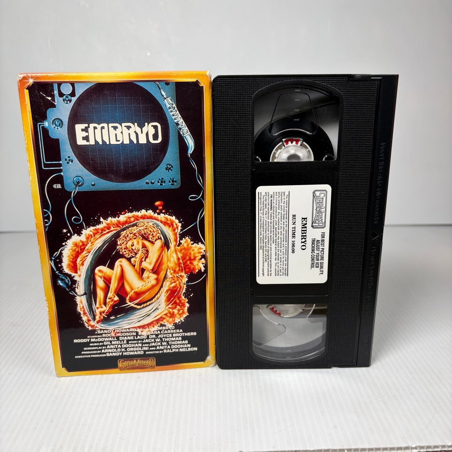 EMBRYO VHS 1976 Sci-Fi Horror Rock Hudson Barbara Carrera Starmaker