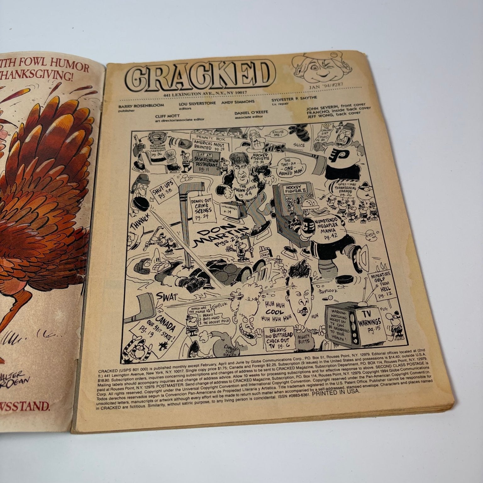 Cracked Magazine January 1994 Beavis & Butt-Head TV Violence Humor Satire