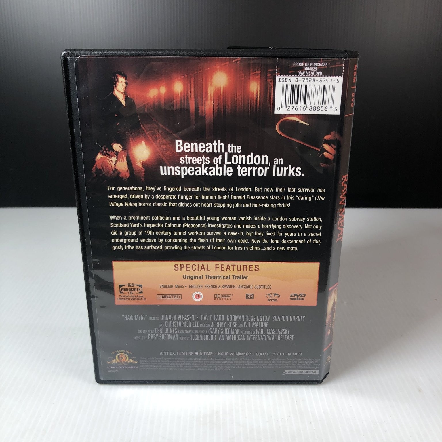 Raw Meat DVD 1973 Horror Classic Donald Pleasence Unrated