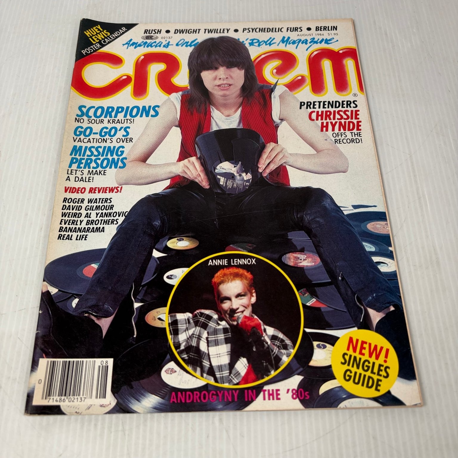 Creem August 1984 Chrissie Hynde Annie Lennox Magazine Huey Lewis Poster