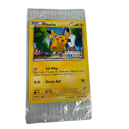 Build a Bear Pokemon Card Pikachu Promo Trading Card TCG SEALED NEW