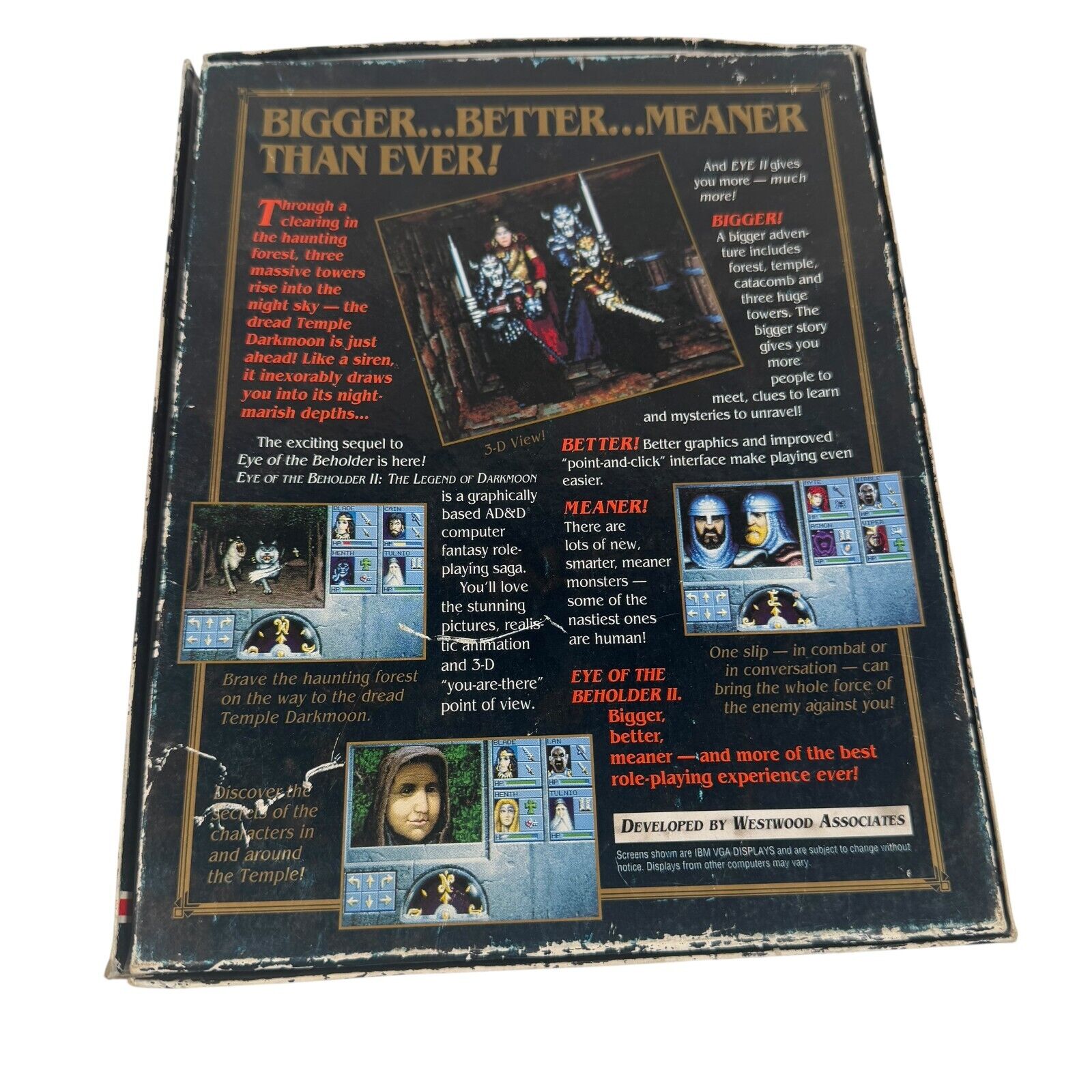 Advanced D&D Eye of the Beholder II The Legend of Darkmoon IBM 3.25" PC Big Box