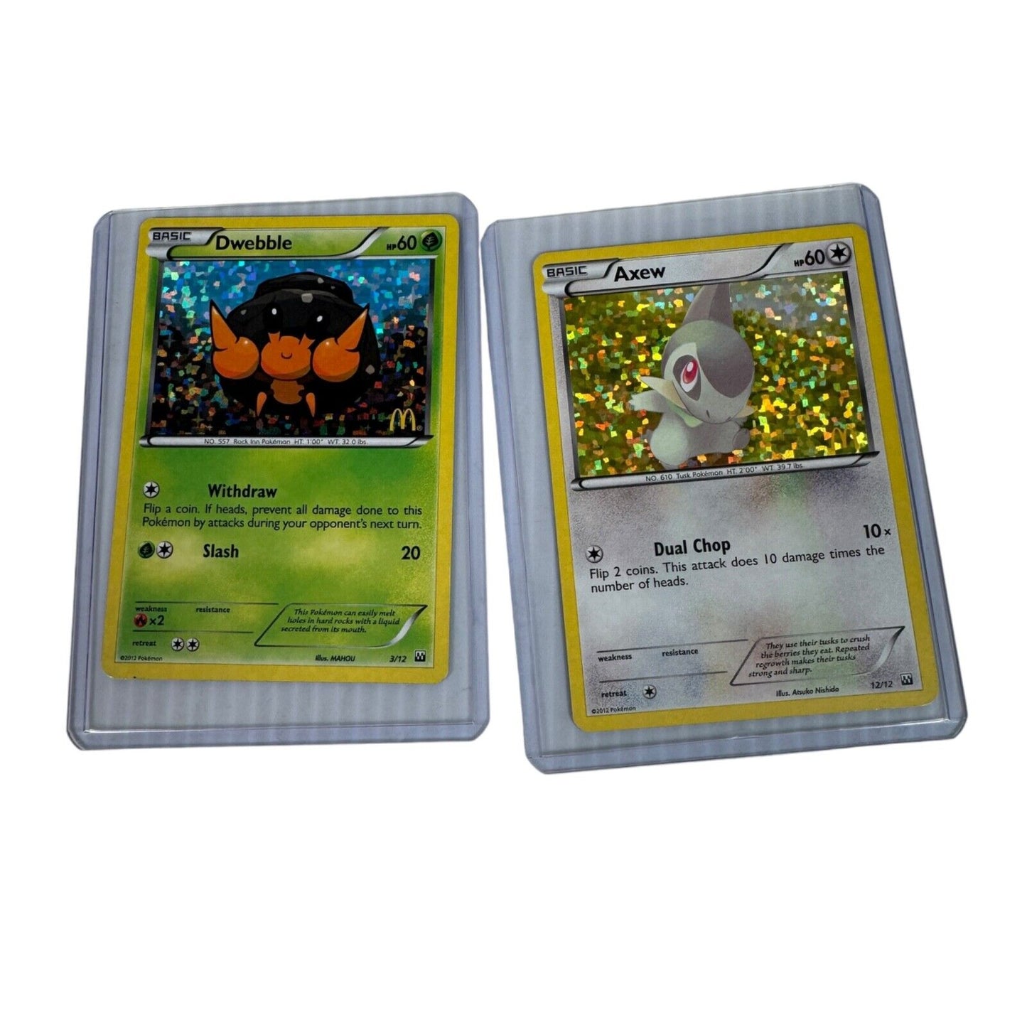 Pokemon TCG McDonald's Holo Rare Cards for Dwebble and Axew Promo Cards