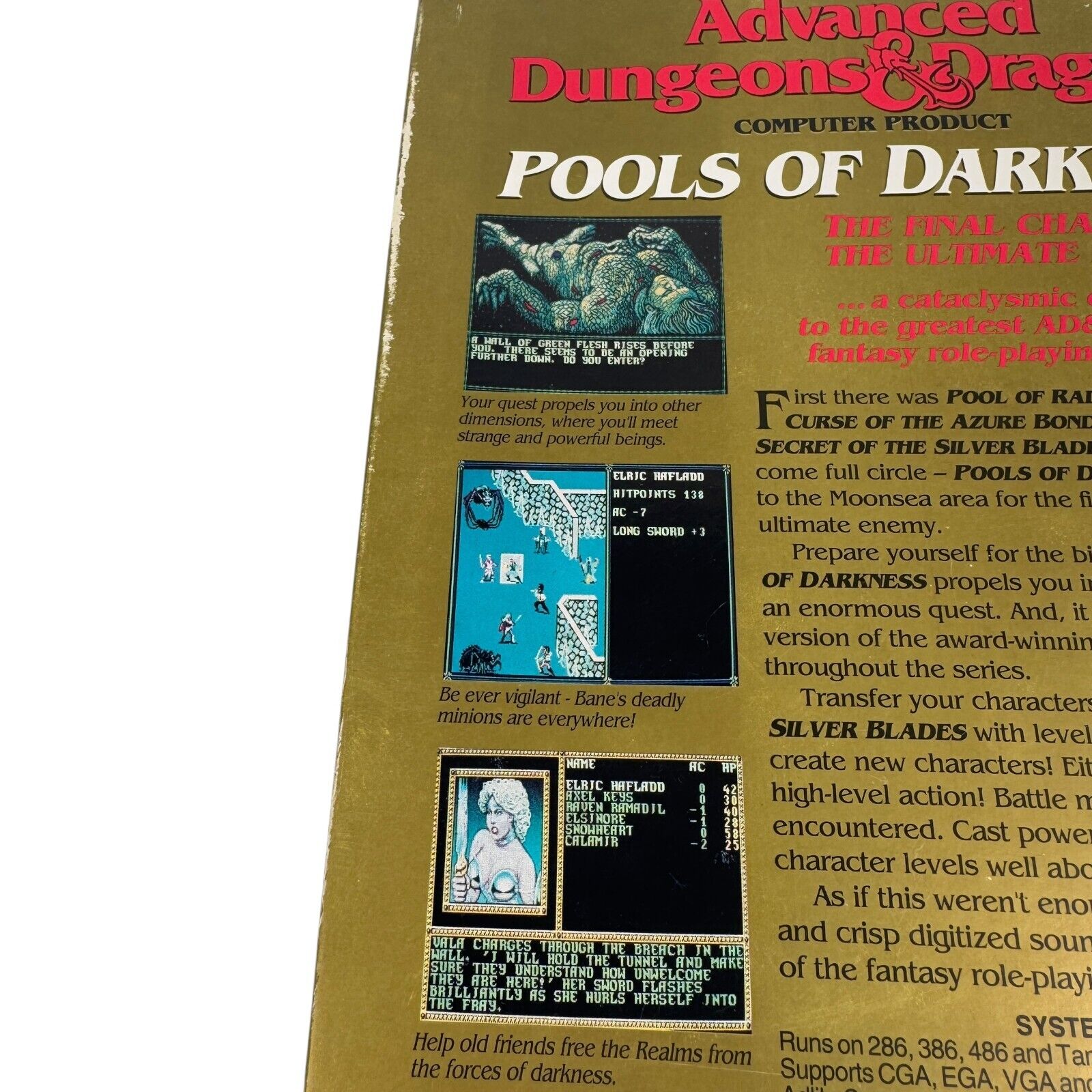 Advanced D&D Pools of Darkness IBM PC 3.25" Version Complete CIB Big Box