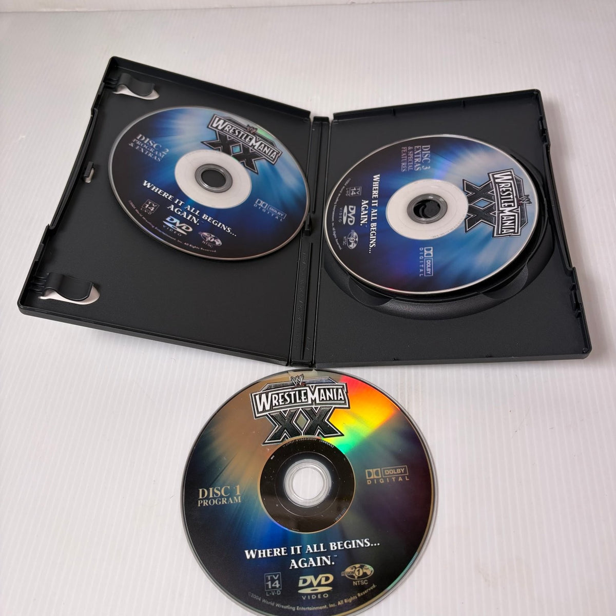 WrestleMania XX DVD 2004 Eddie Guerrero Triple H Shawn Michaels 3-Disc Set NTSC
