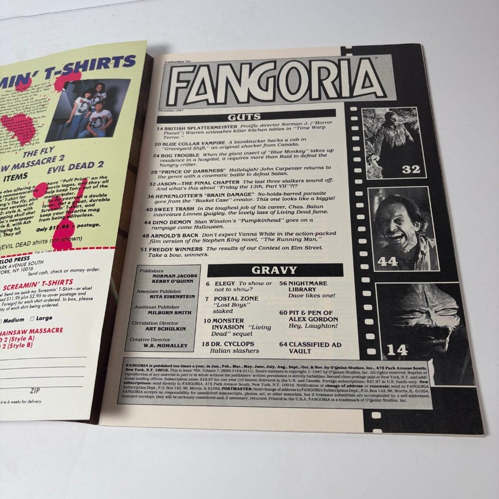 Fangoria 69 Dec 1987 Prince of Darkness John Carpenter Pumpkinhead Horror Mag