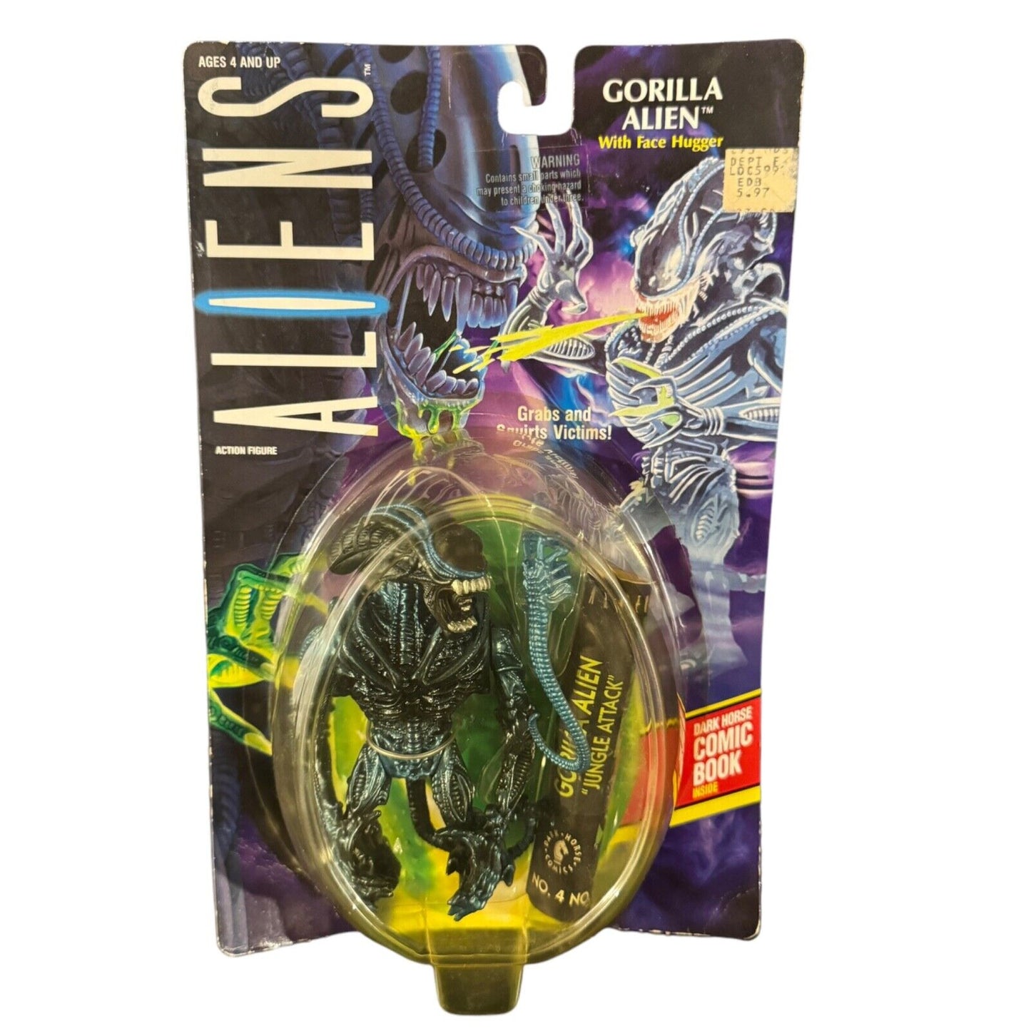 VTG 1992 Aliens Gorilla Alien Action Figure by Kenner New in Package