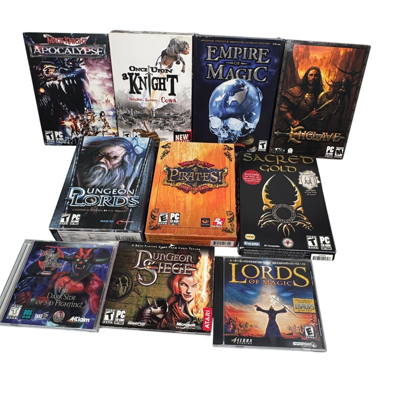 Lot of 10 Medieval Hack & Slash PC Games in Retail Boxes Sacred Gold & More