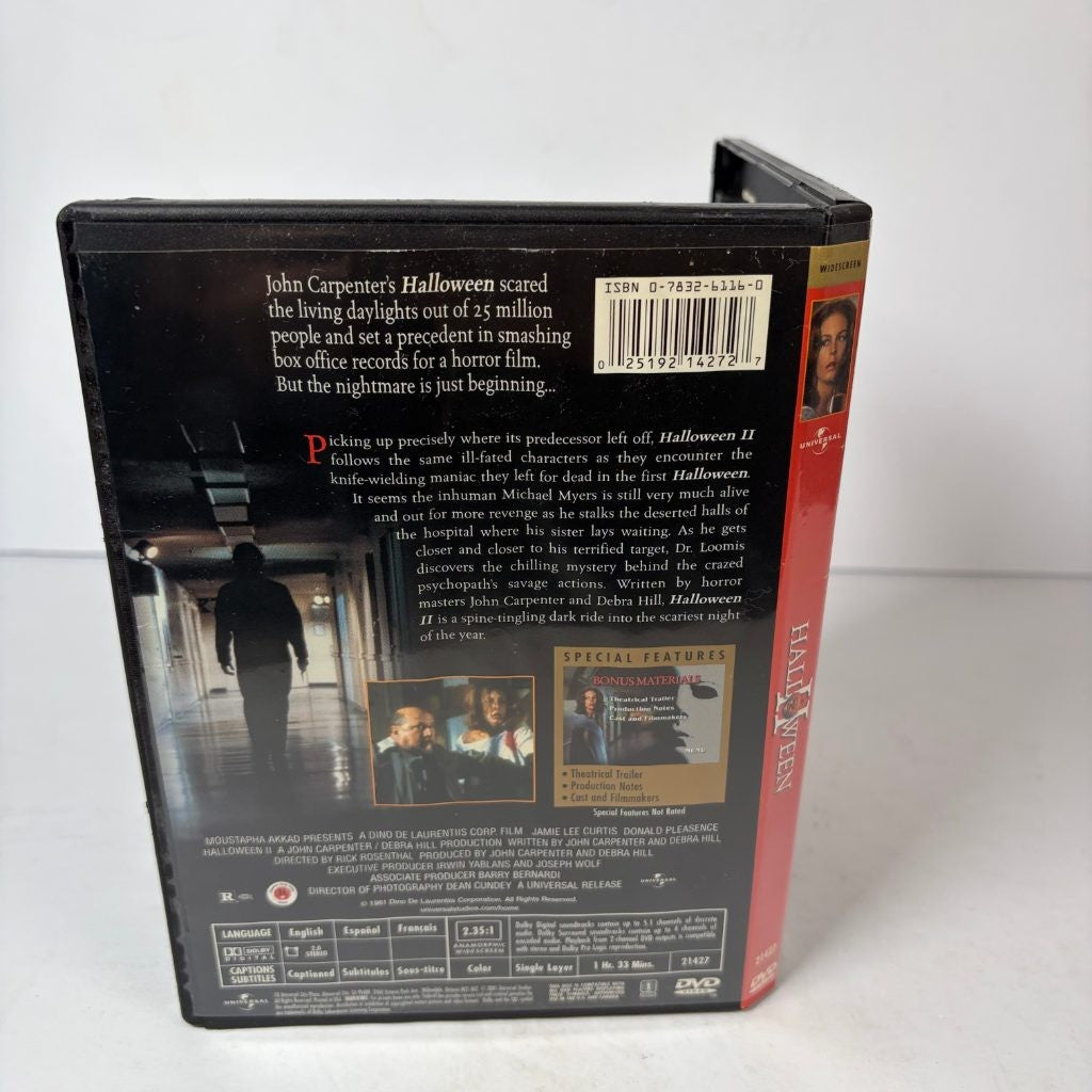 Halloween II DVD Widescreen Jamie Lee Curtis Donald Pleasence Universal Horror