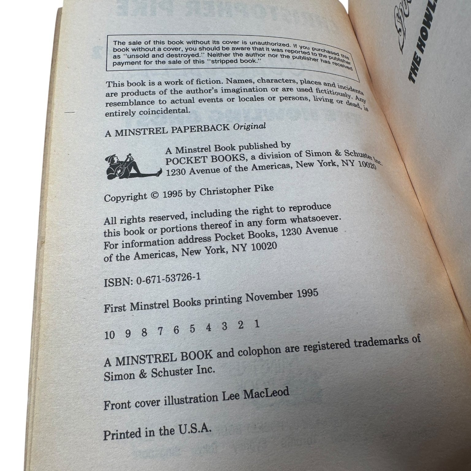 Vintage Spooksville #2 The Howling Ghost Christopher Pike 1995 First Printing