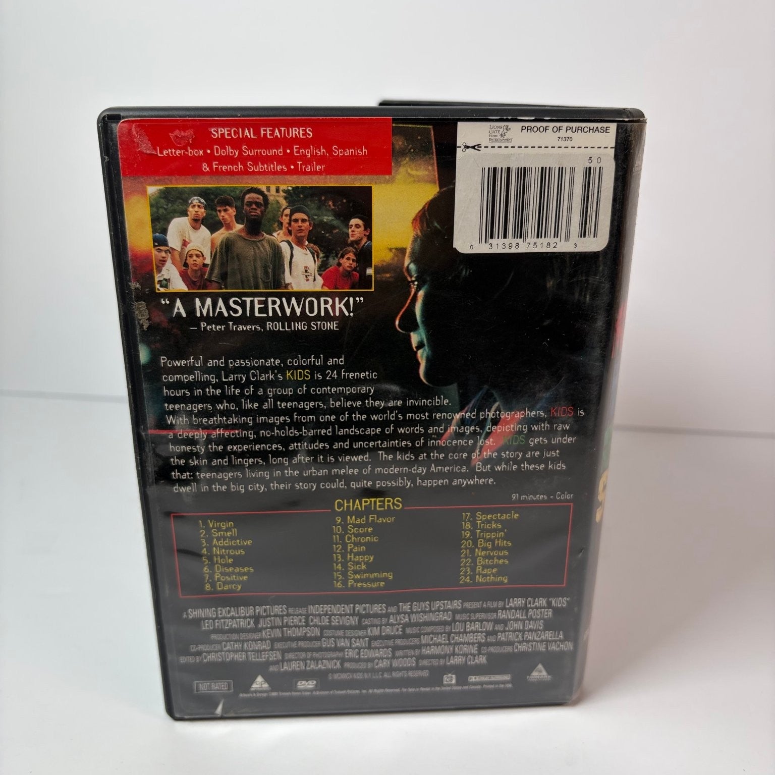 Kids DVD 1995 Larry Clark Chloe Sevigny Rosario Dawson Indie Film