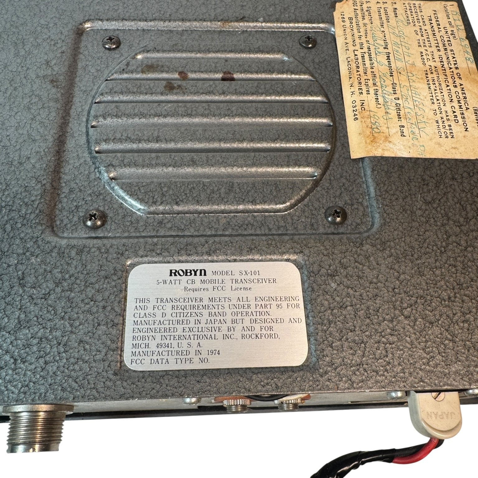 Vintage Robyn SX-101 CB Radio 23 Channels Mobile Transceiver AS IS Untested