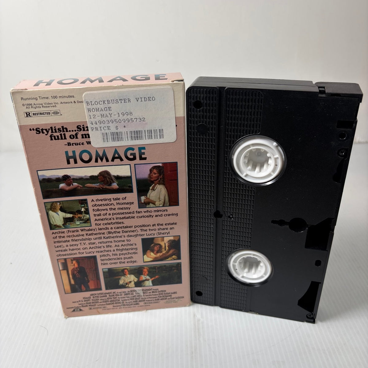 HOMAGE VHS 1996 Thriller Drama Blockbuster Rental Blythe Danner