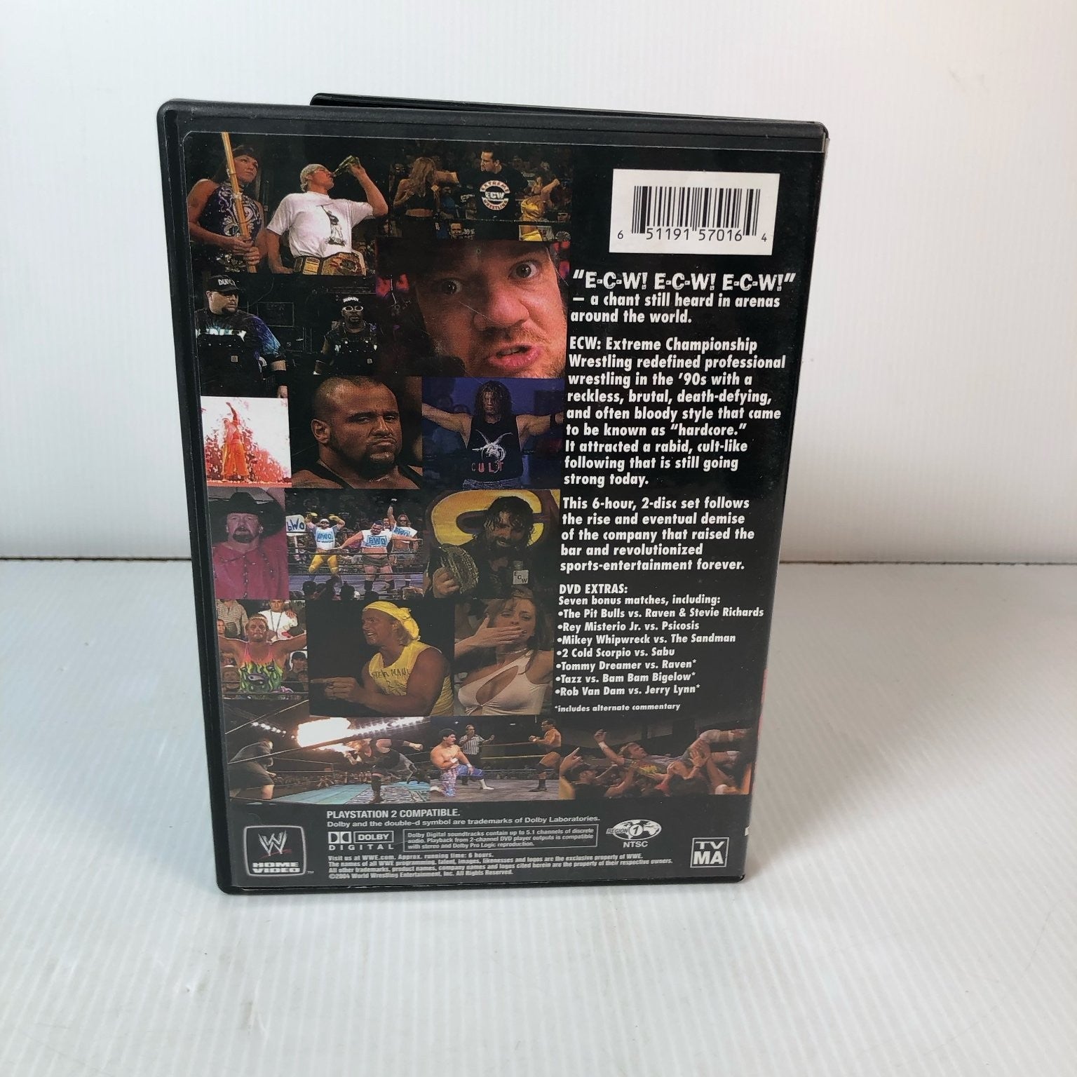 The Rise + Fall of ECW DVD 2004 2-Disc Set WWE Wrestling Taz RVD Tommy Dreamer