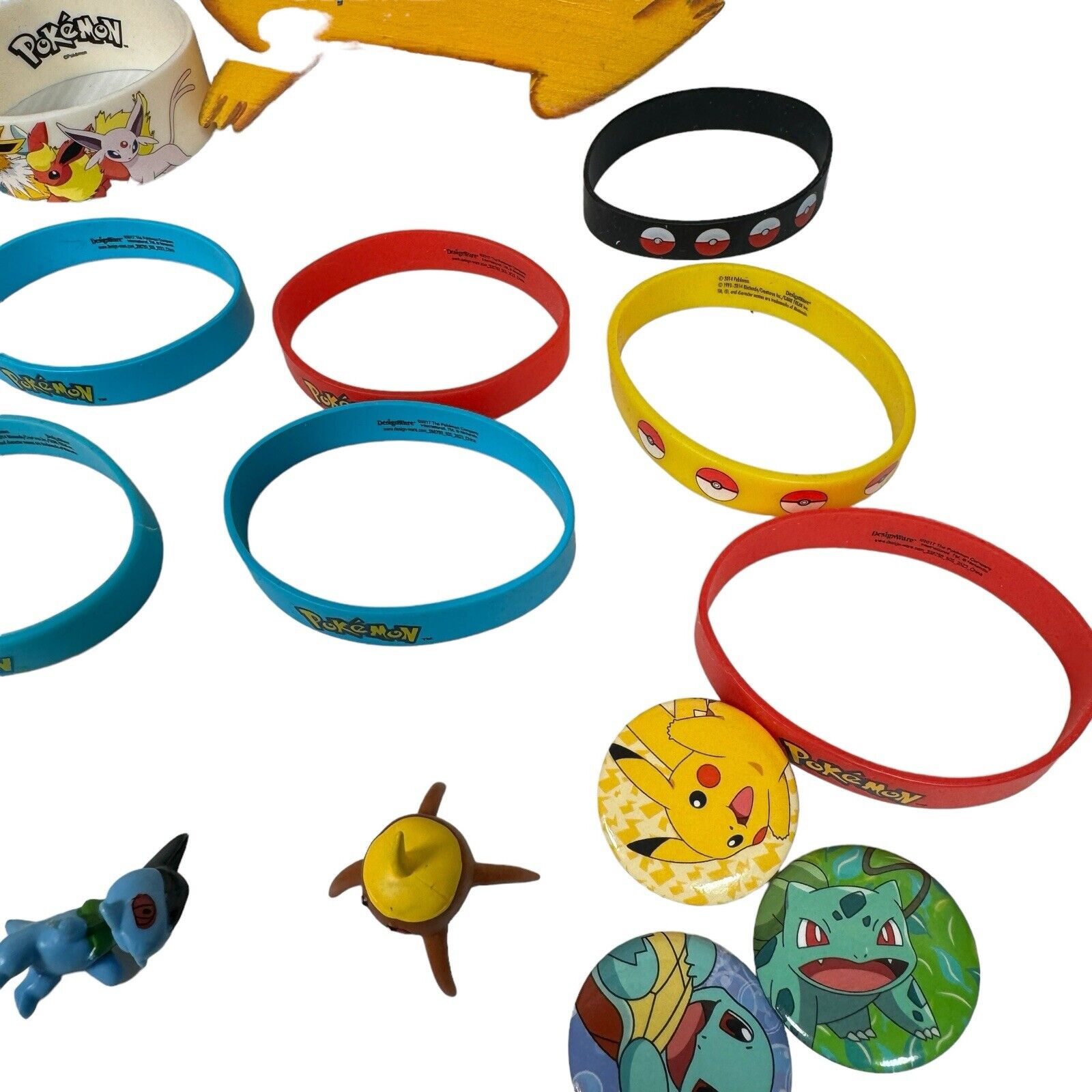 Pokemon Birthday Party Favors Lot with Miniatures, Bracelets, Stickers & More