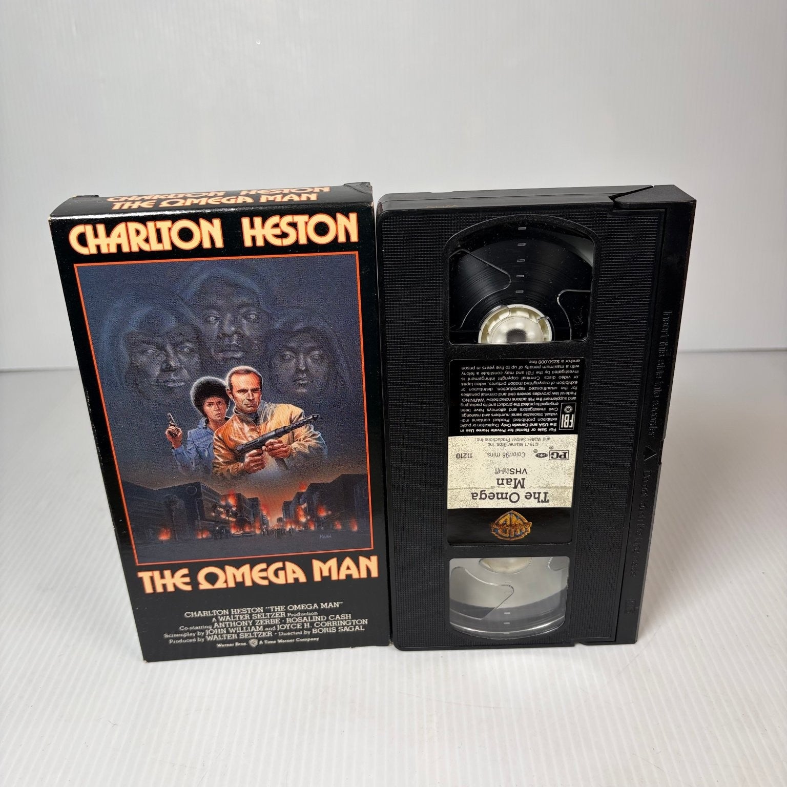 The Omega Man VHS 1971 Sci-Fi Horror Charlton Heston Warner Bros PG