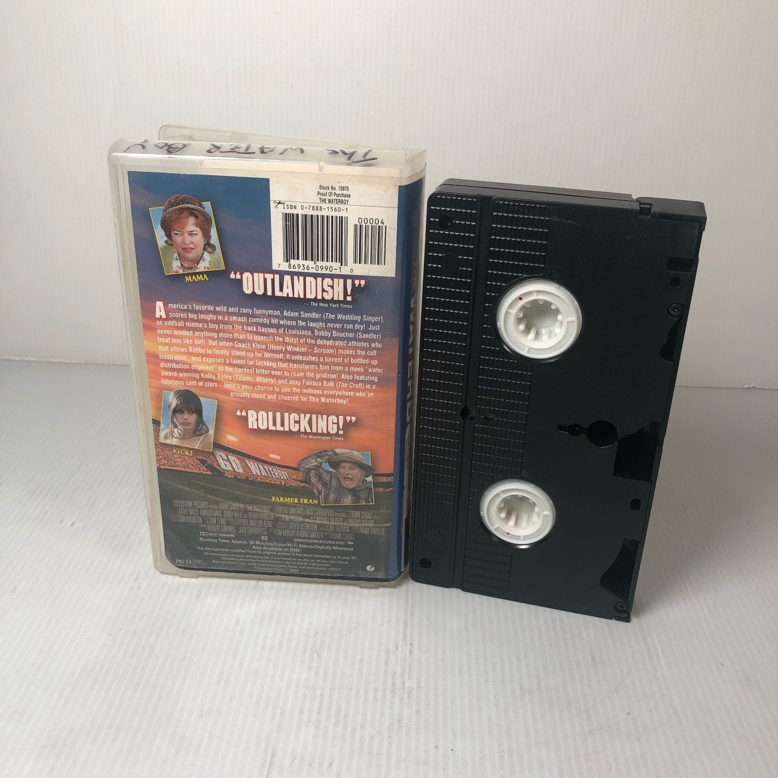 The Waterboy VHS 1998 Comedy Touchstone Pictures Adam Sandler Clamshell