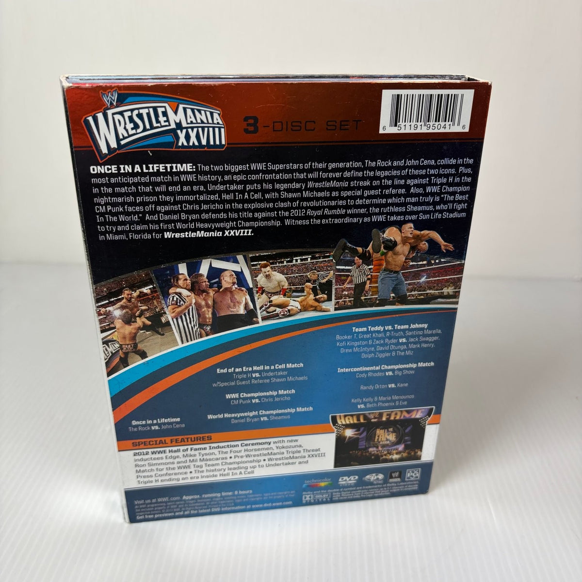 WWE WrestleMania XXVIII DVD 2012 3-Disc Set The Rock John Cena Undertaker