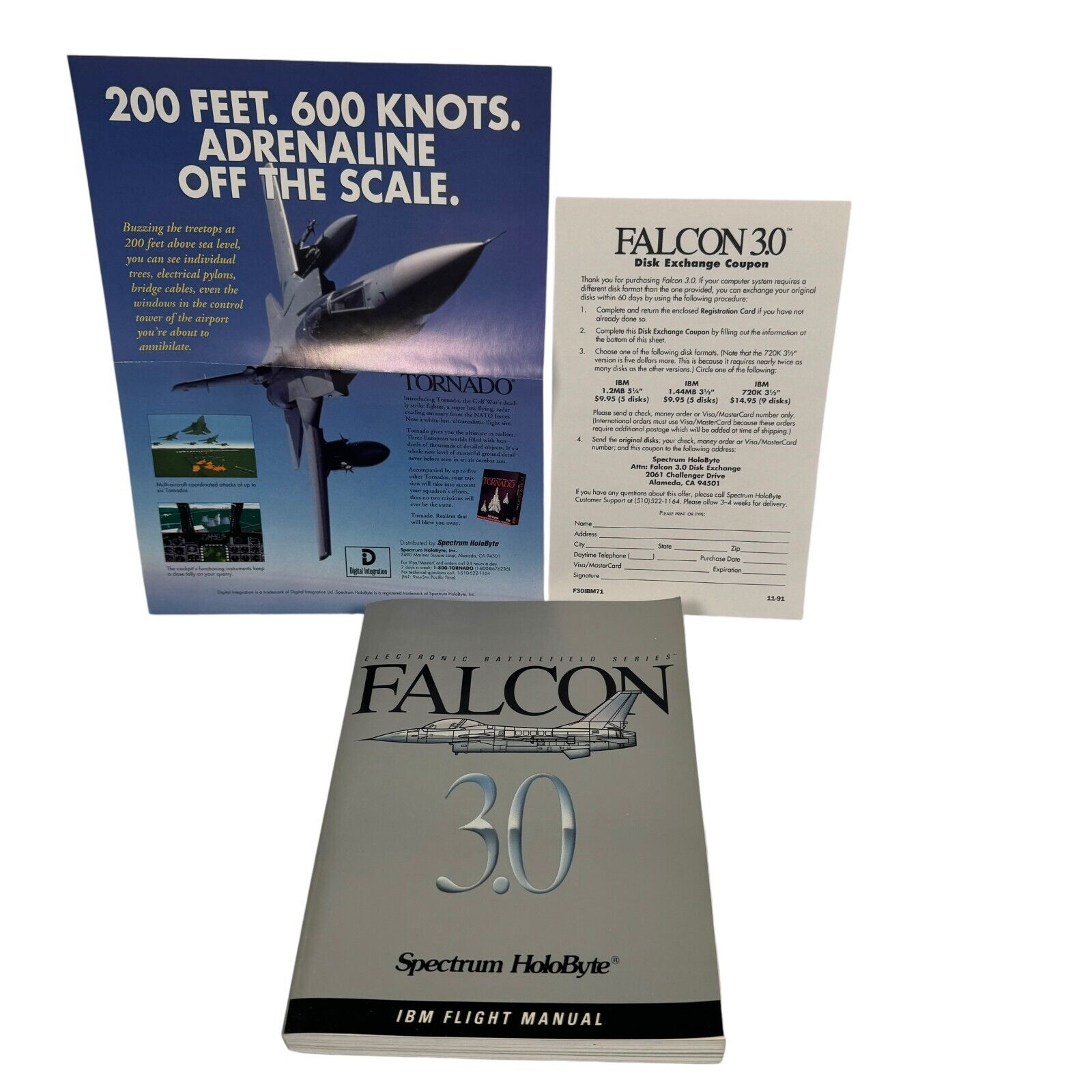 Falcon 3.0 Flight Simulator from Electronic Battlefield Series Big Box PC CIB