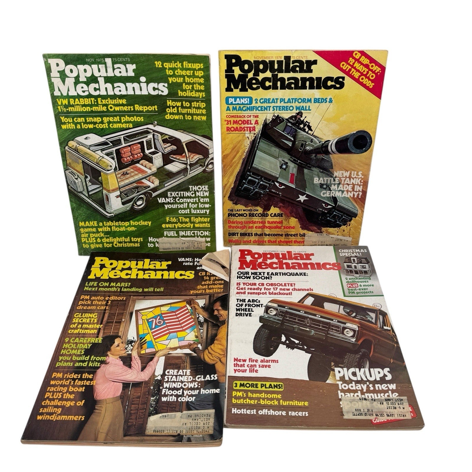 4x Popular Mechanics 1975-1976 Auto Hobbyist Magazines Conversion Vans & More