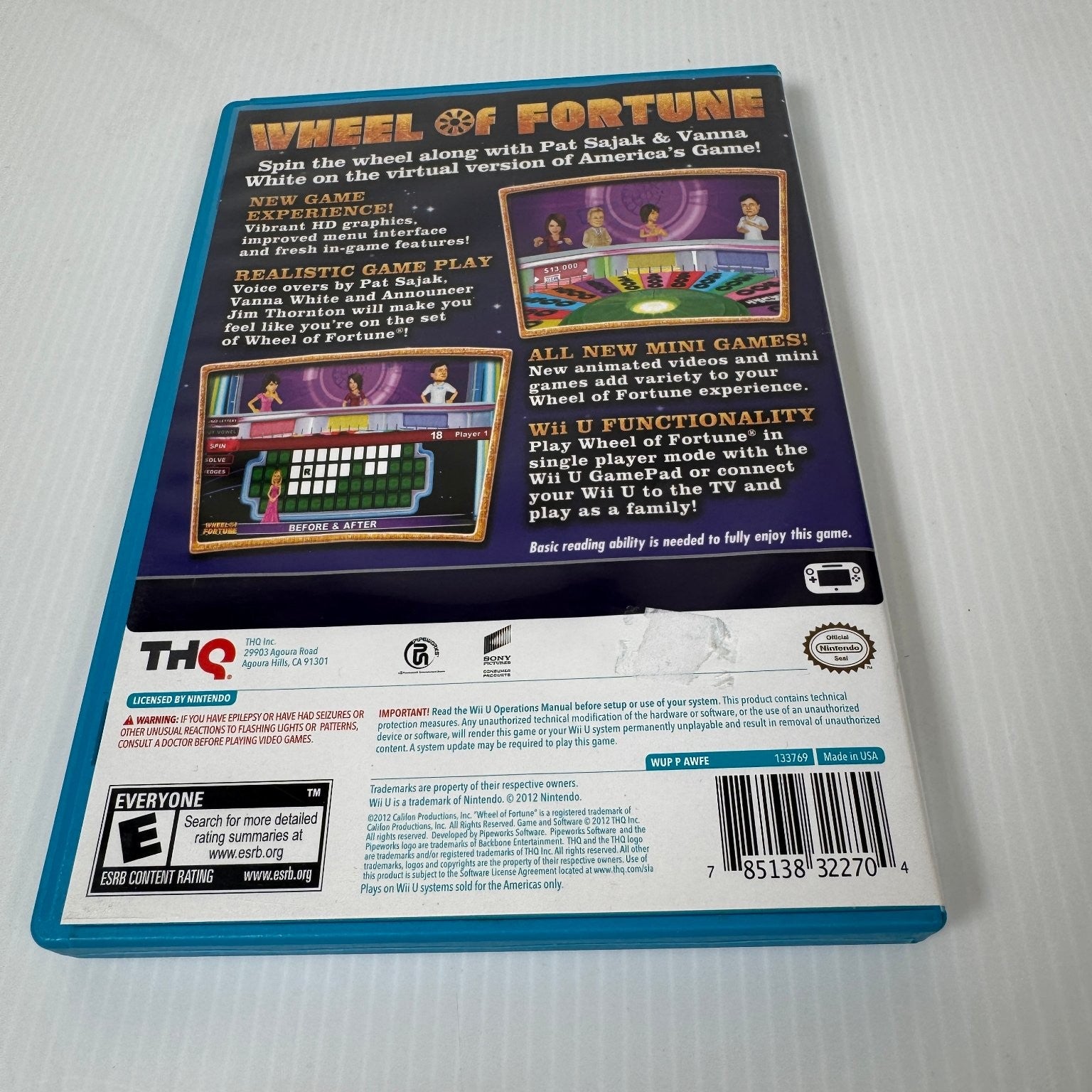 Wheel of Fortune Wii U Video Game Multiplayer Family Fun Game Show Complete CIB