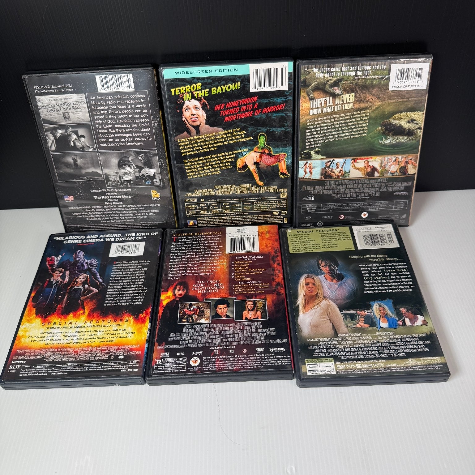 Lot of 6 Horror DVDs Psycho Goreman, The Crow Wicked Prayer & More Tara Reid