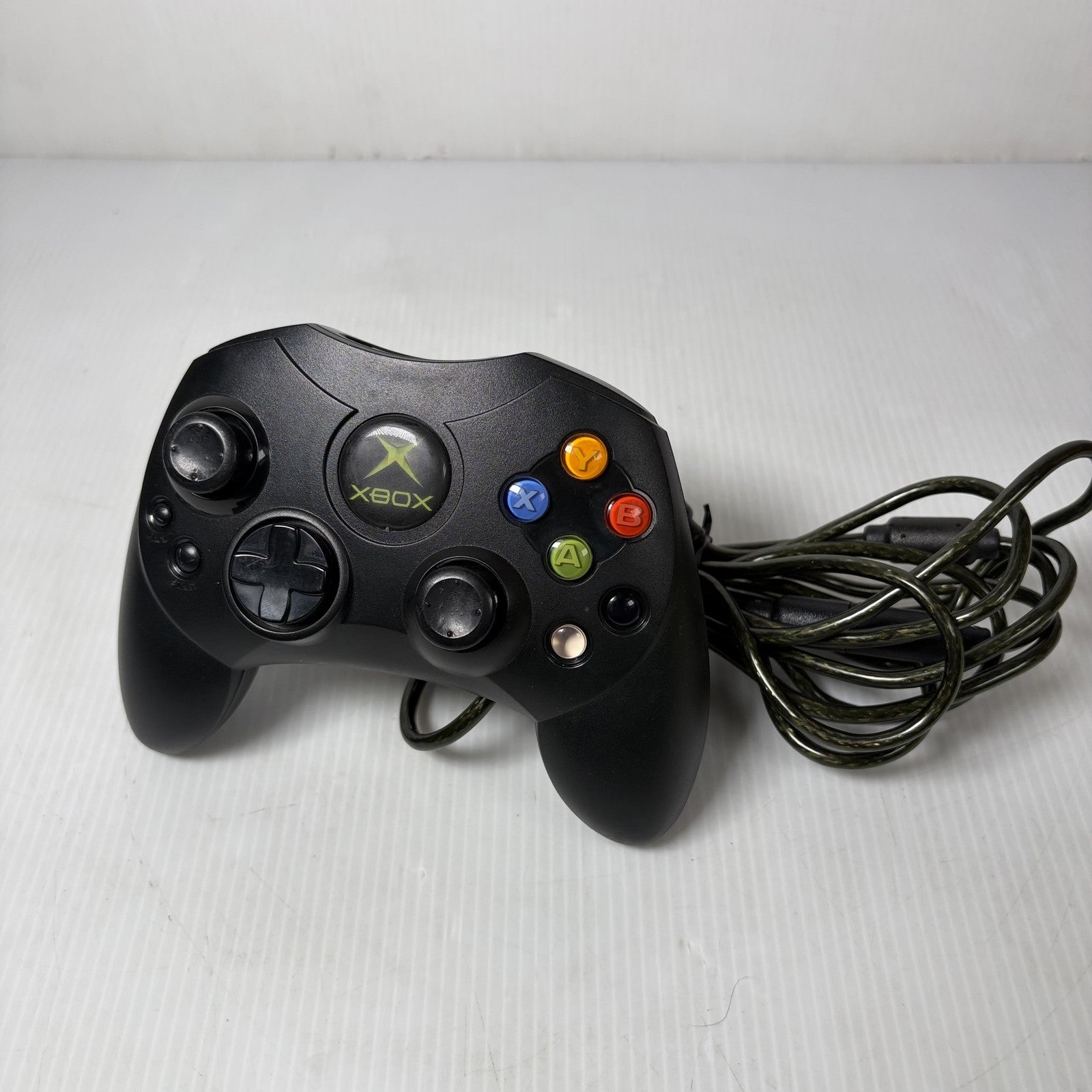 Original Microsoft Xbox Controller S Black Wired OEM Official Tested Working