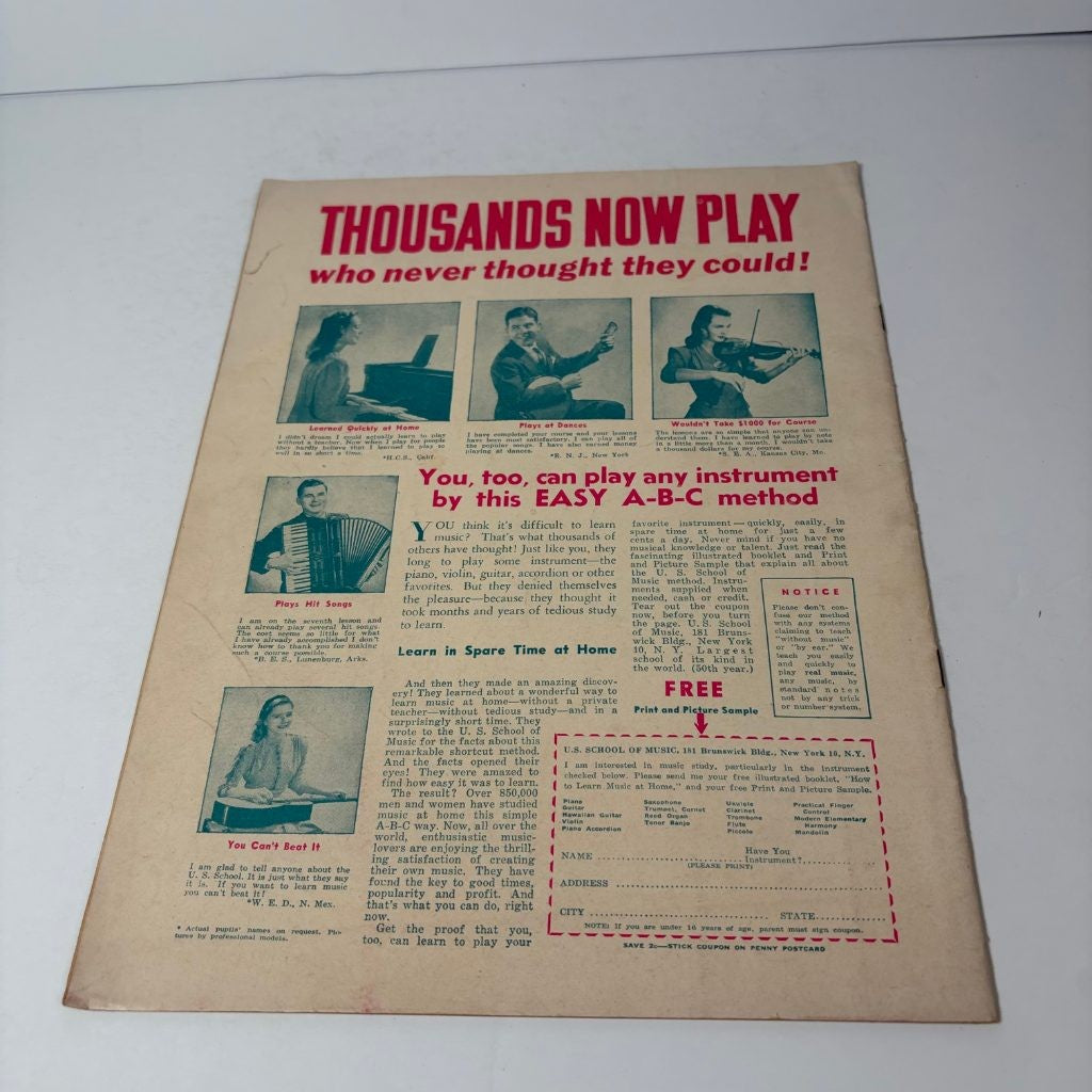 Hit Parader Magazine January 1948 Gene Tierney Cover Vol VI No 2 Song Lyrics