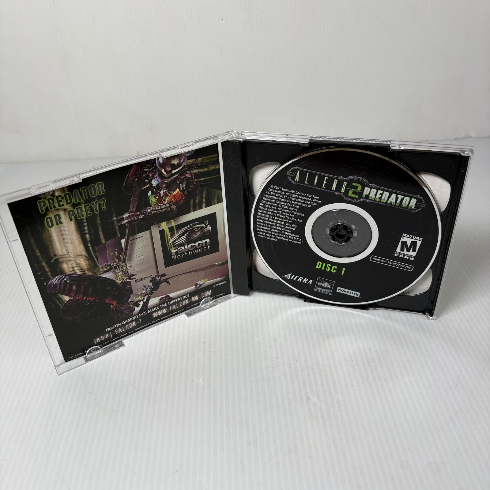 Aliens Versus Predator 2 (PC, 2001) Rare Sci-Fi Horror FPS Game 2-Disc Set