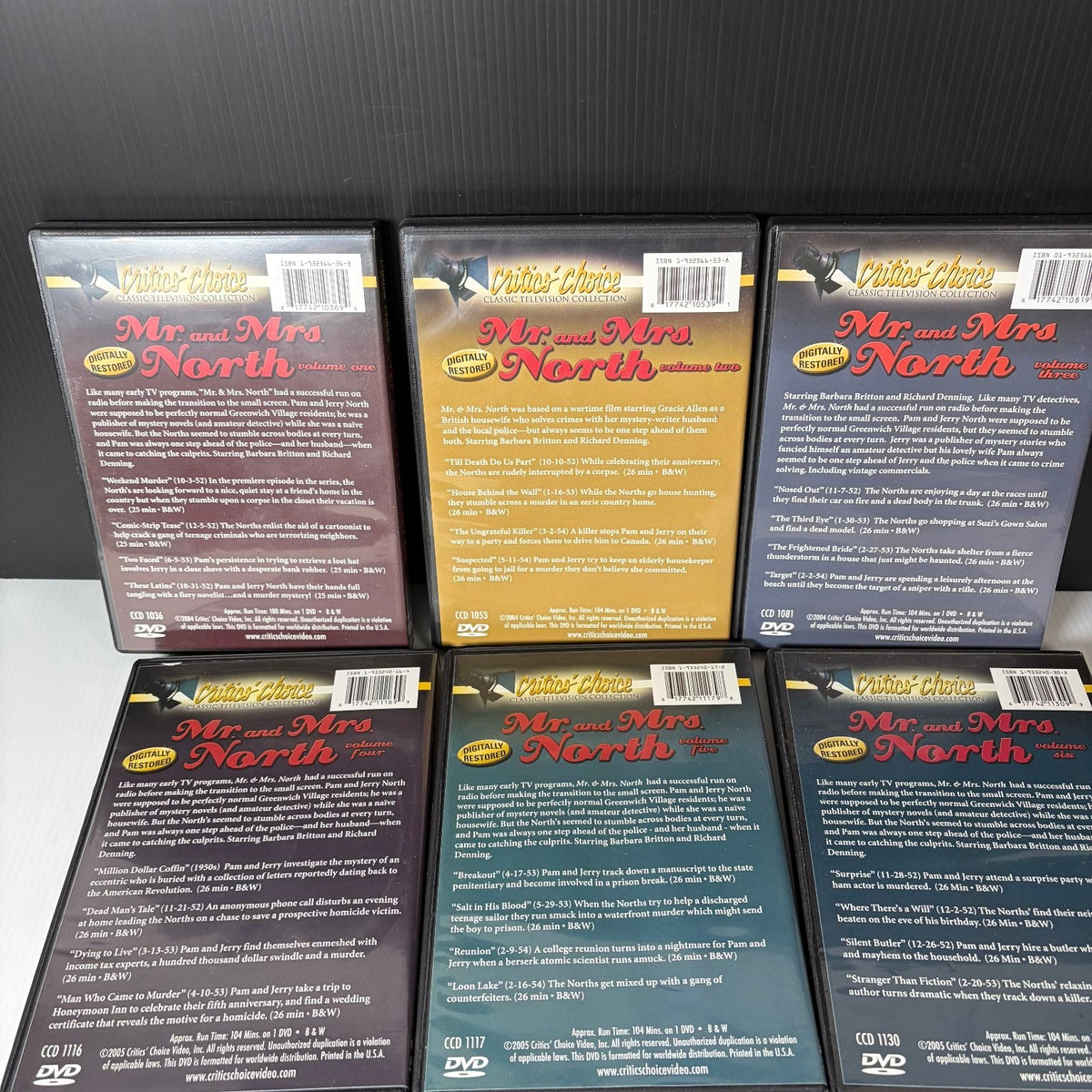 Mr. and Mrs. North DVD 2004 Digitally Restored Volumes 1-7 Barbara Britton