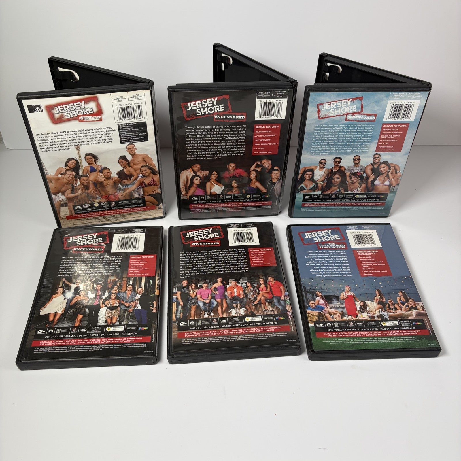Jersey Shore Uncensored DVD Seasons 1-6 Complete Series Lot MTV Reality TV Show