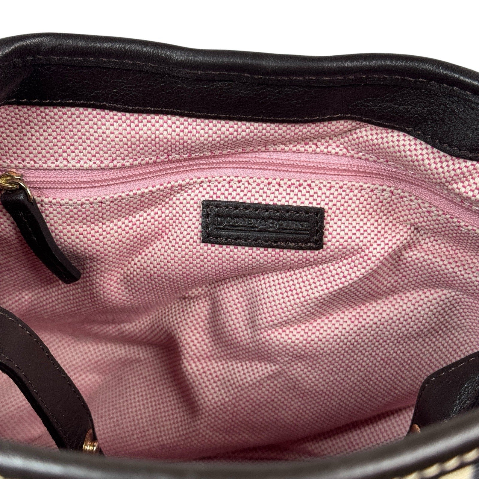 Dooney & Bourke Giraffe Print Leather Satchel Handbag Purse W/ Duck Hook & Loop