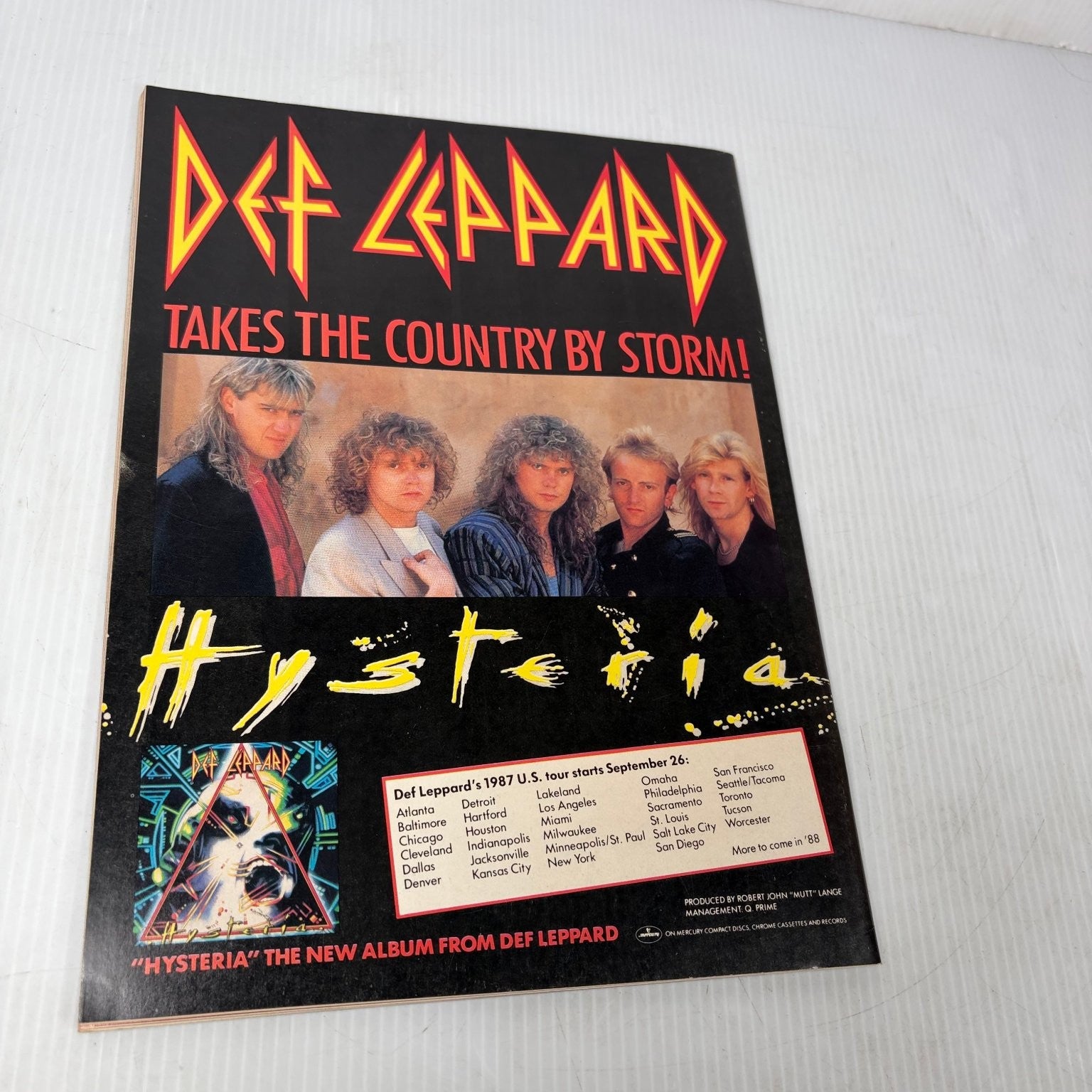 Hit Parader November 1987 Motley Crue Magazine Def Leppard Centerfold Music