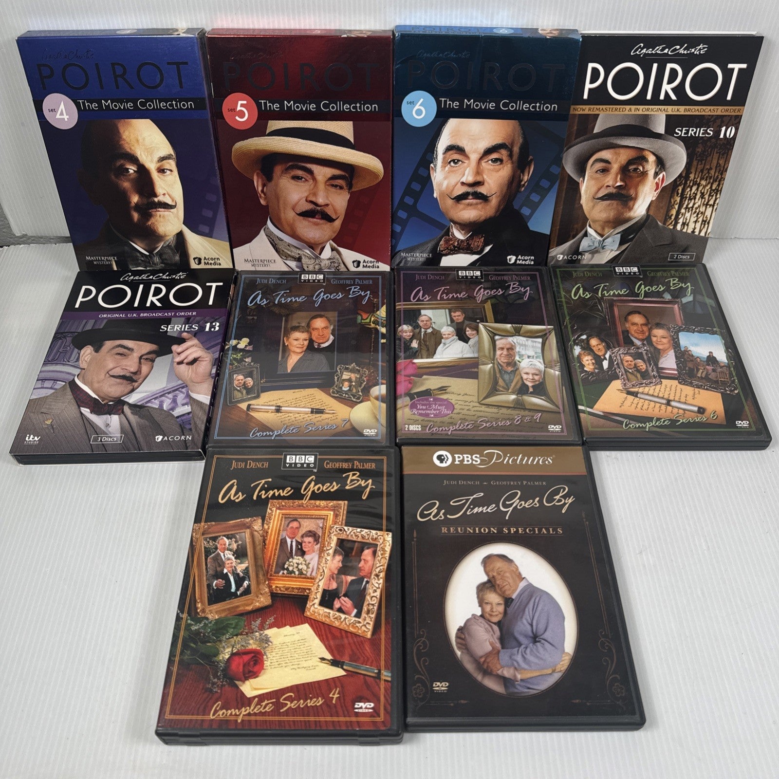 British TV BBC DVD Season Lot Of 10 Poirot & As Time Goes By