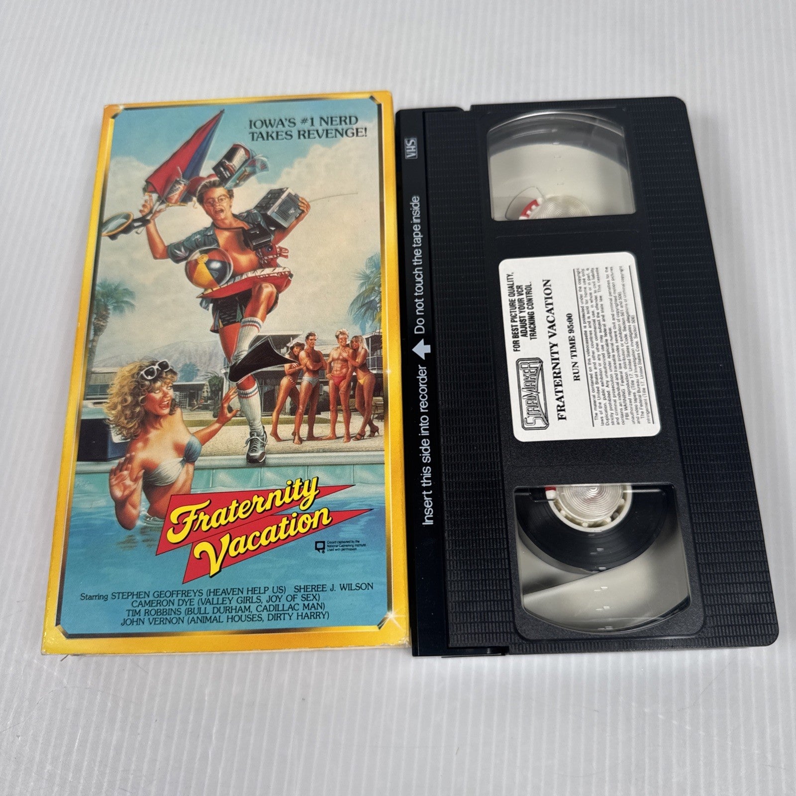 Fraternity Vacation VHS Video Tape Tim Robbins 1980s USA UP ALL NIGHT Vintage