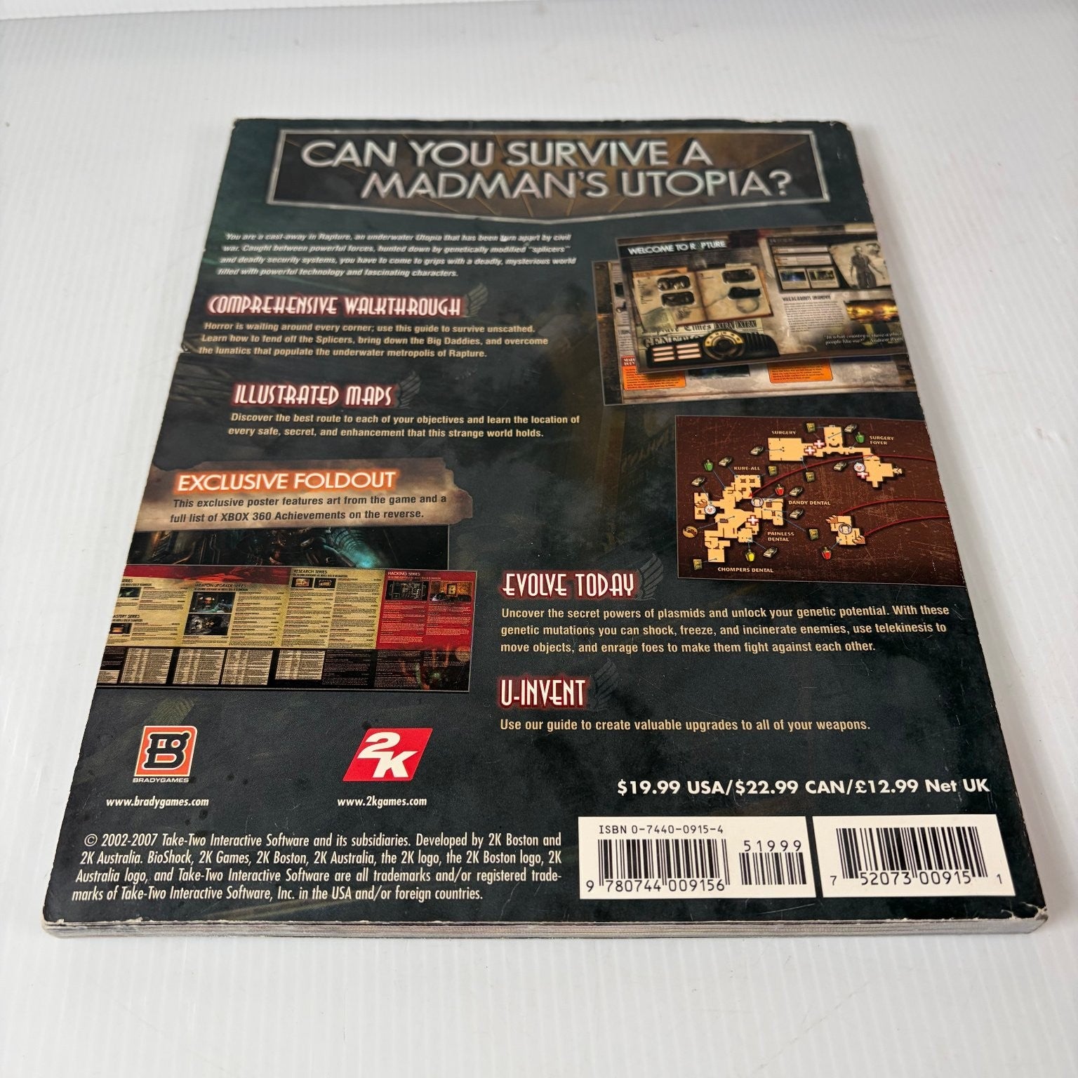 BioShock Xbox 360 PC Strategy Guide BradyGames Signature Series w/ Poster