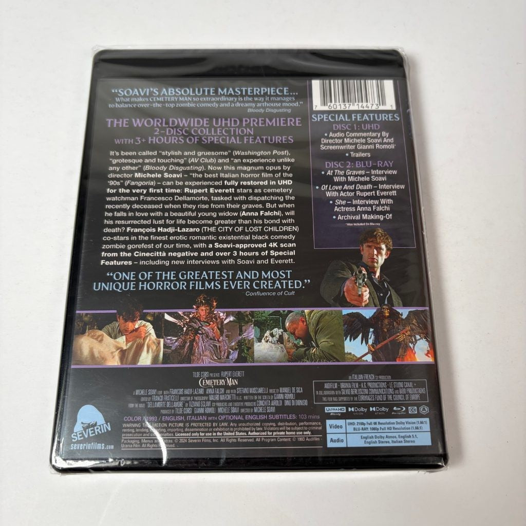 Cemetery Man 4K Ultra HD + Blu-ray Severin Films Michele Soavi Rupert Everett