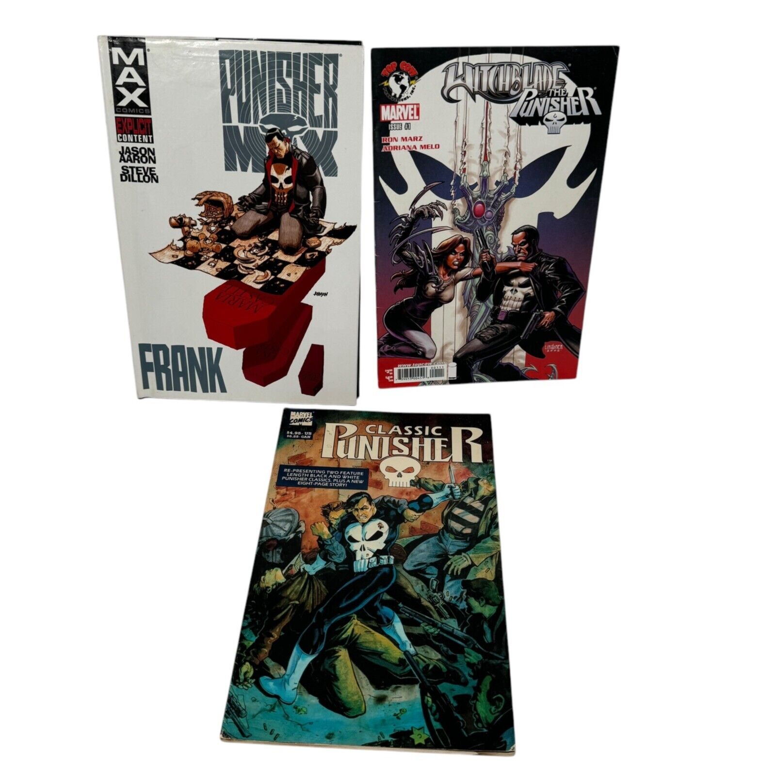 Lot of 3 Punisher Comics Punisher MAX, Classic & Punisher Witchblade Crossover