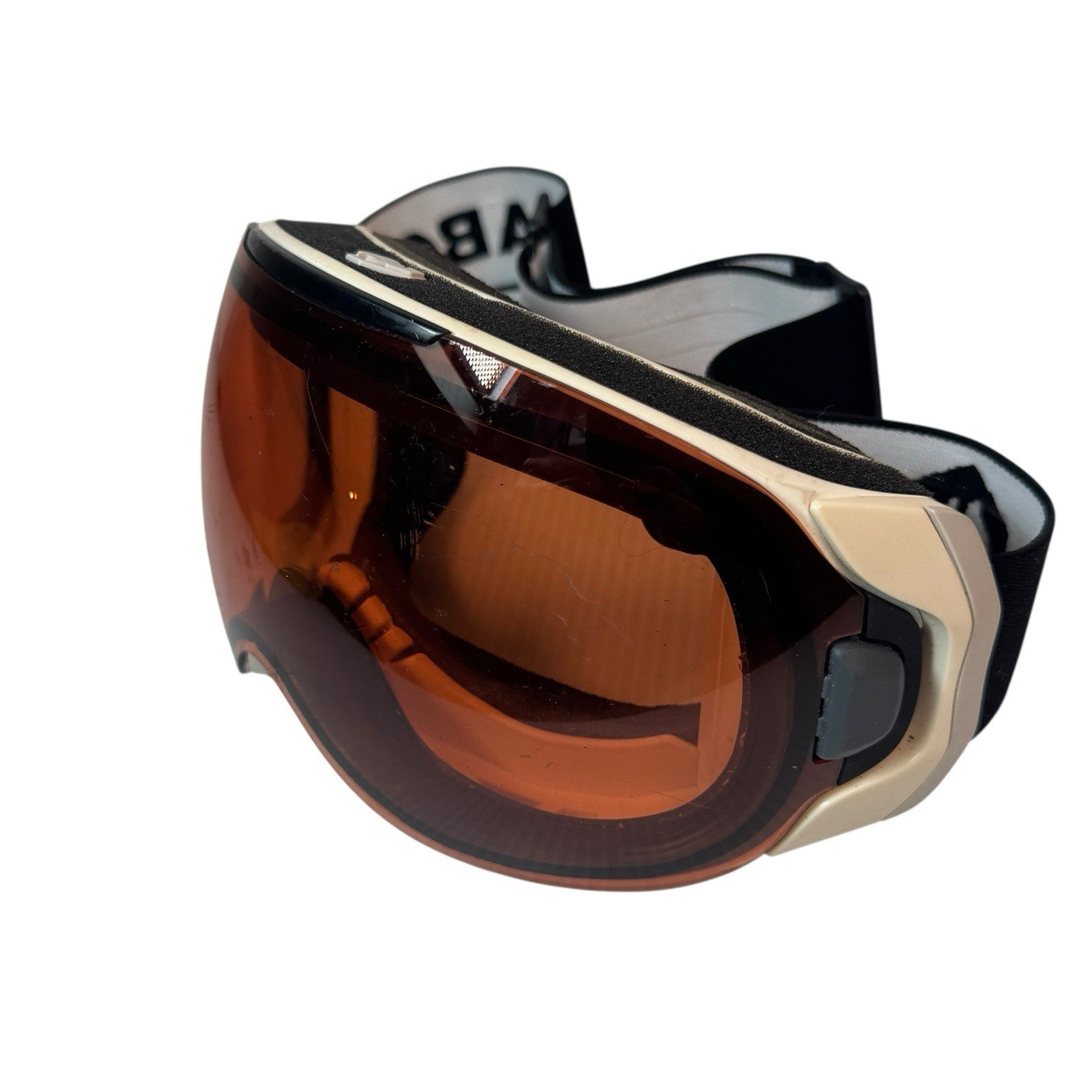 Abom Heated Anti-Fog Ski Snowboard Goggles White Frame Orange Lens