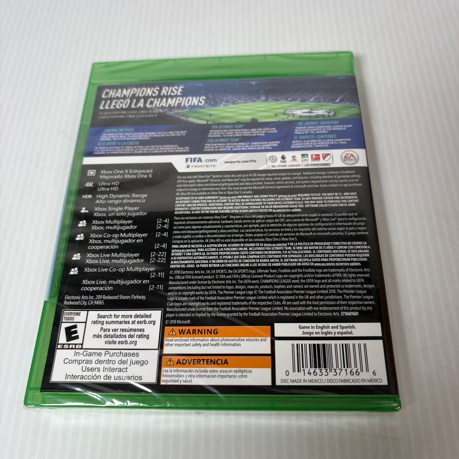 FIFA 19 Xbox One Video Game 4K HDR Multiplayer Champions League