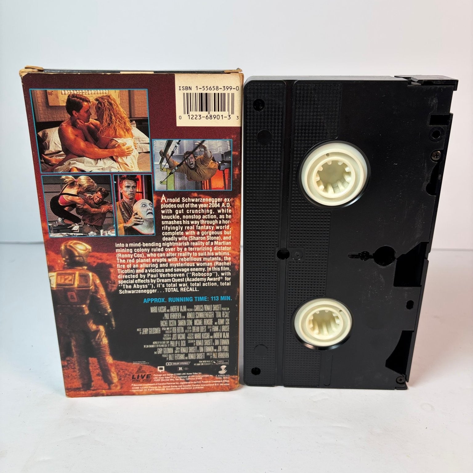Total Recall VHS 1990 Sci-Fi Action Thriller Arnold Schwarzenegger Carolco