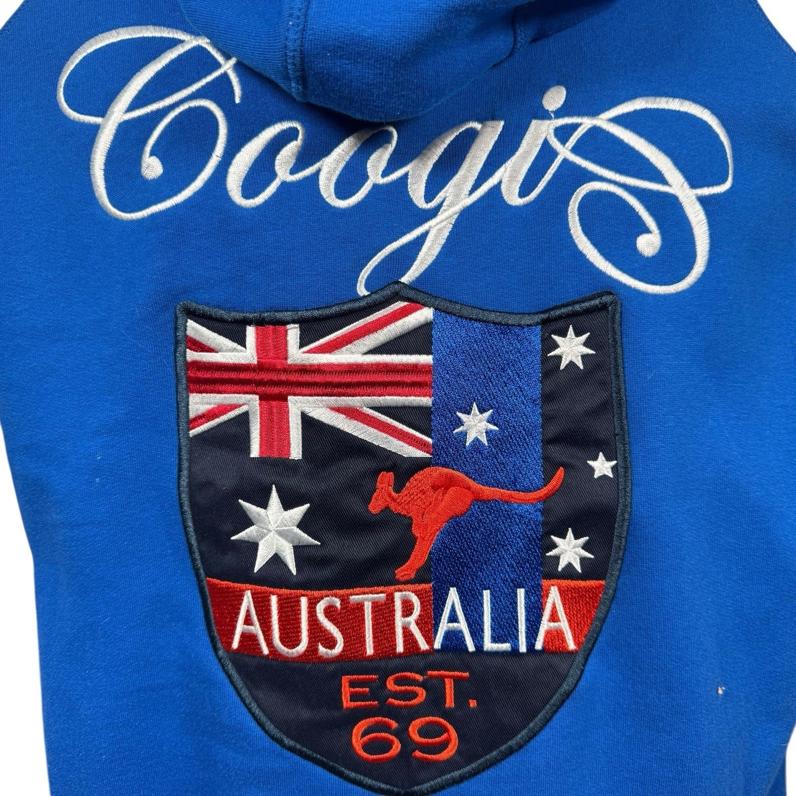 Coogi Expedition Australia Zip-Up Ski Hoodie Embroidery & 2-Tone Hood 80% Cotton