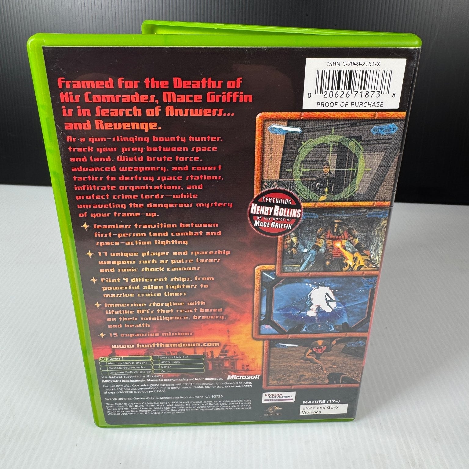 Mace Griffin Bounty Hunter Xbox Video Game Sci-Fi Shooter Complete CIB