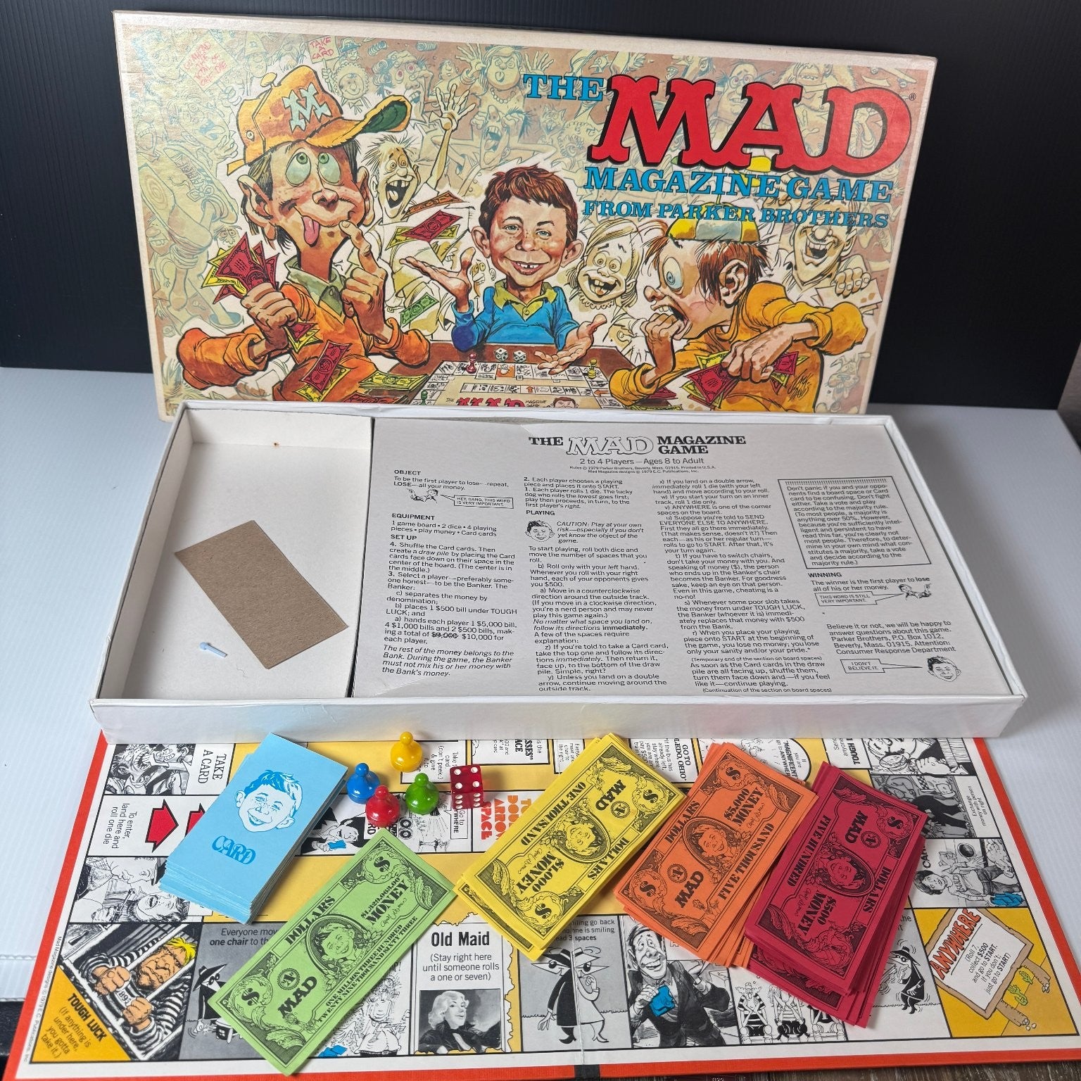 MAD Magazine Game Parker Brothers Board Game 2-4 Players Ages 8+ 1978 Complete