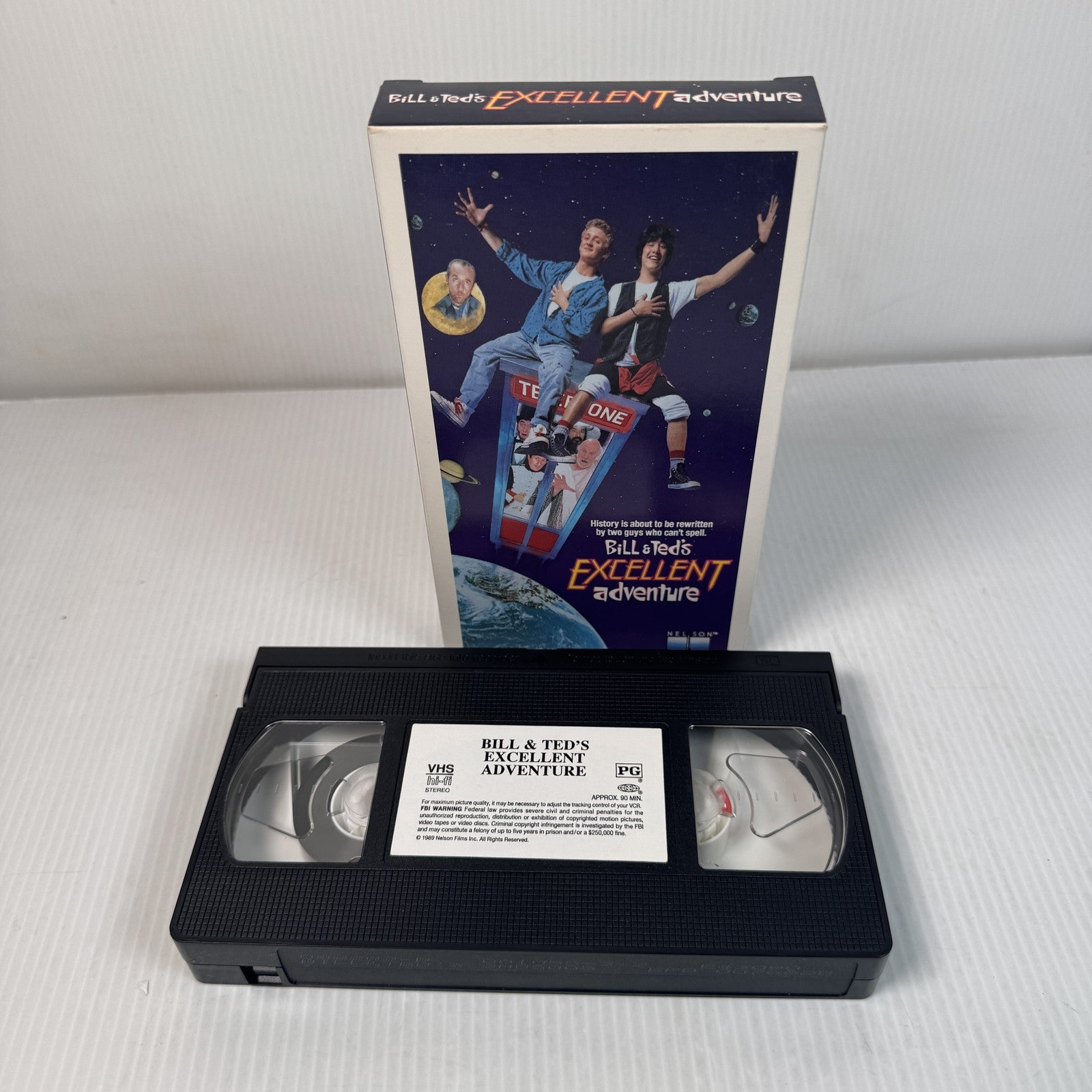 Vintage Bill & Ted's Excellent Adventure VHS 1989 Keanu Reeves Comedy Sci-Fi Mov