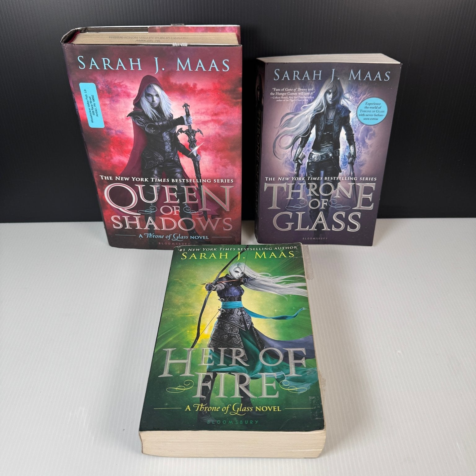 Sarah J Maas Lot of 3 Books Heir of Fire Throne of Glass Queen of Shadows